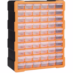 Questo indispensabile organizer multi-cassetto con 60 cassetti è progettato per riporre ordinatamente un'ampia varietà di ogg ...
