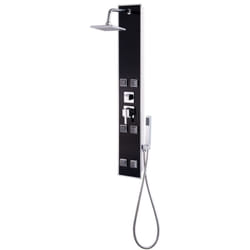 Helloshop26 - Pannello doccia soffione doccia vetro acciaio inox 120 cm nero