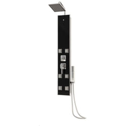 Helloshop26 - Pannello doccia soffione doccia vetro acciaio inox 130 cm nero