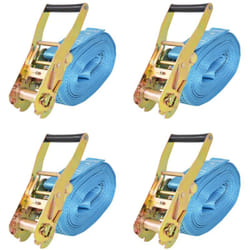 Helloshop26 - Cinghia di ancoraggio a cricchetto 4 pezzi 4 tonnellate 8 m x 50 mm trasporto blu