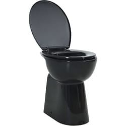 Helloshop26 - Wc alto senza brida con chiusura ammortizzata copriwater wc bagno casa interno 7 cm ceramica nera