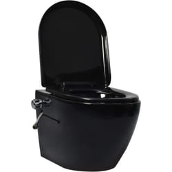 Wc sospeso senza brida con funzione bidet Wc sospeso da bagno con funzione rallentata in ceramica nera