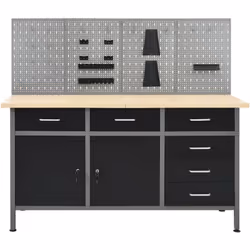 Questo set è combinato con 1 banco da lavoro e 4 pannelli a parete e fornisce una pratica soluzione di stoccaggio per la tua ...