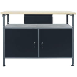 Helloshop26 - Banco da lavoro per riparazioni, tavolo da lavoro, postazione di lavoro, garage, officina, robusto spazio di archiviazione 120x60x85