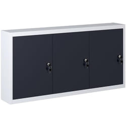Armadietto per attrezzi da parete, organizer per attrezzi, per officina, stile industriale, 120 cm, in metallo grigio e nero
