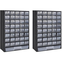 Set di 2 cassette portautensili con 41 cassetti e ripiano in plastica