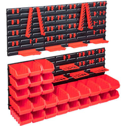 Helloshop26 - Kit contenitori portaoggetti e pannelli murali 103 pezzi rosso e nero