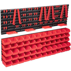 Helloshop26 - Kit contenitori portaoggetti e pannelli murali 136 pezzi rosso e nero