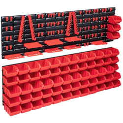 Kit contenitori portaoggetti e pannelli murali 141 pezzi rosso e nero