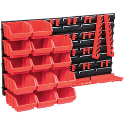 Helloshop26 - Kit contenitori portaoggetti e pannelli da parete 39 pezzi Cassetta impilabile Sistema di stoccaggio attrezzi Garage Officina fai da te