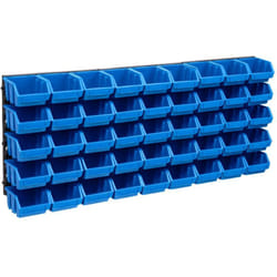 Helloshop26 - Kit contenitori portaoggetti e pannelli murali 48 pezzi blu e nero