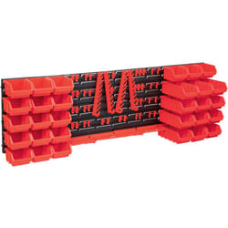 Helloshop26 - Kit contenitori portaoggetti e pannelli murali 80 pezzi rosso e nero
