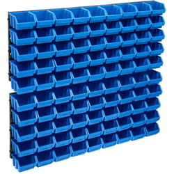 Helloshop26 - Kit contenitori portaoggetti e pannelli murali 96 pezzi blu e nero