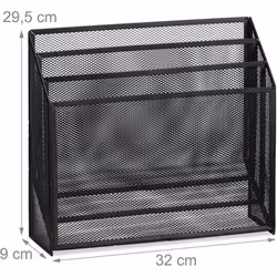 Portalettere nero con 3 scomparti Conserva in modo visibile i documenti importanti Organizer indipendente per la tua scrivani ...