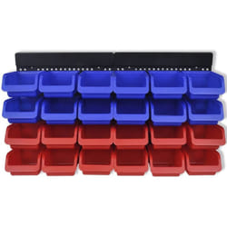 Helloshop26 - Scaffali per contenitori da parete combinati per armadietto per attrezzi, officina, garage, blu e rosso