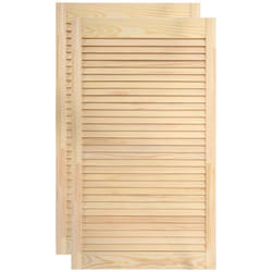Helloshop26 - Set di due ante in legno massello di pino Ante con persiane Ante dell'armadio Ante degli scaffali Fodera per armadio Guardaroba