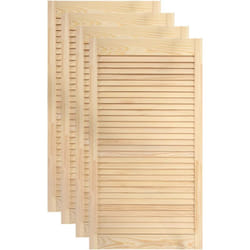 Helloshop26 - Set di 4 ante a persiana, ante per armadietti, ante per scaffali, per armadio, guardaroba, guardaroba, 99,3x39,4 cm, in legno massello