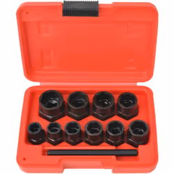Questo kit di estrattori di bulloni da 11 pezzi è perfetto per allentare bulloni e dadi danneggiati. Questo kit di strumenti  ...
