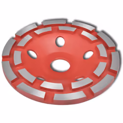 Questo disco abrasivo diamantato da 180 mm di diametro presenta un design a doppia fila per una levigatura rapida a secco o a ...