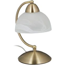 Helloshop26 - Lampada da tavolo vintage in ottone vetro opalino 40 watt