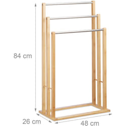 Helloshop26 - Porta asciugamani da bagno in bambù a 3 bracci