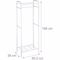 Dettagli dello scaffale con contenitore • Dimensioni totali A x L x P: 166 x 60,5 x 38 cm • Peso: 3,5 kg • Metallo verniciato ...