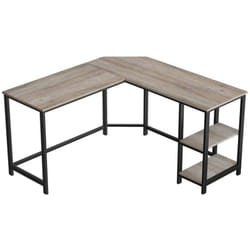 Helloshop26 - Scrivania ad angolo, tavolo da studio per computer a forma di l, con ripiano per riporre oggetti, per casa e ufficio, salvaspazio,