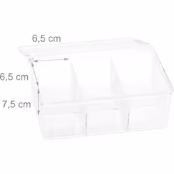 Scatola porta tè Questa pratica scatola da tè ti permette di tenere in ordine i cassetti della cucina. I 6 scomparti possono ...