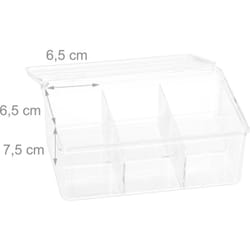 Helloshop26 - Scatola da tè trasparente 6 scomparti accessorio da cucina