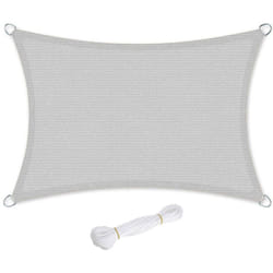 Vela ombreggiante 85% protezione uv in hdpe antistrappo resistente alle intemperie per terrazza giardino campeggio concava 3 x 4 m grigio chiaro