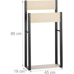 Helloshop26 - Porta asciugamani da terra per bagno nel design in legno e acciaio
