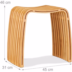 Sgabello da guardaroba in bambù • Dimensioni AxLxP: 46 x 45 x 31 cm • Carico massimo: 100 kg • Peso: ca. 2,78 kg • Materiale: ...