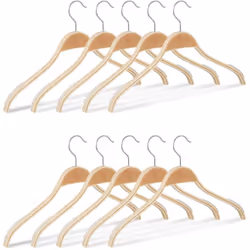 Grucce in legno anti-piega Per camicie, pantaloncini, camicette, ecc. Le spalle non si sgualciscono Le lamelle impediscono lo ...