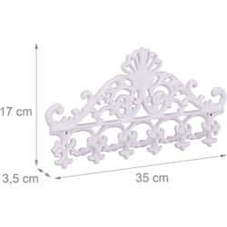Helloshop26 - Appendiabiti da parete con 5 ganci, bianco antico