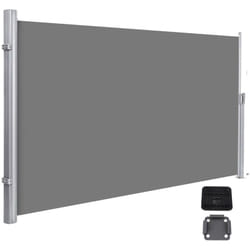 Helloshop26 - Tenda laterale frangivista retrattile schermo parasole per balcone patio terrazza e giardino con fissaggio a terra protezione privacy