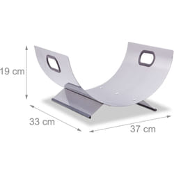 Helloshop26 - Cestino portalegna per caminetto 37 cm in acciaio inox
