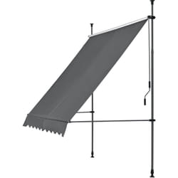 Frangisole in metallo e poliestere ad altezza variabile grigio 350 x 120 x 200-300 cm