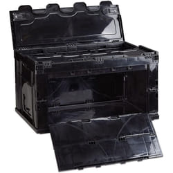 Helloshop26 - Scatola da trasporto pieghevole con coperchio 60 litri nera