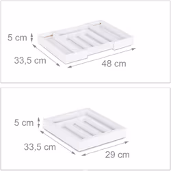 Portaposate con scomparti modulari Organizzatore per chiarezza in cucina Dimensione regolabile a seconda del cassetto Scompar ...