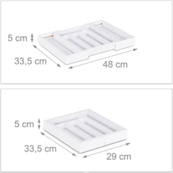 Helloshop26 - Portaposate con scomparti modulari espandibili in bambù bianco