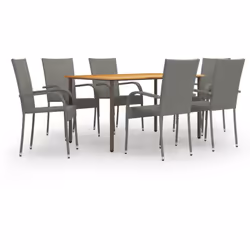 Crea un'estetica avvincente e coerente nel tuo spazio esterno con questo set da pranzo da giardino! Il tavolo da pranzo è rea ...