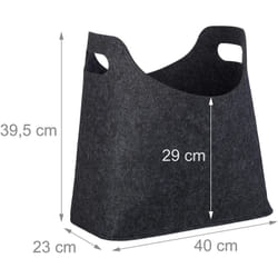 Helloshop26 - Portalegna, accessorio per camino, feltro grigio scuro