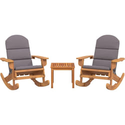 Set di mobili da giardino Mobili da esterno Set di mobili Adirondack da 3 pezzi in legno massello di acacia