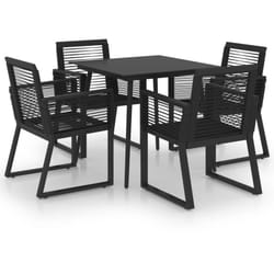 Helloshop26 - Set da pranzo mobili da giardino mobili da esterno 5 pezzi in pvc rattan nero