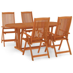 Helloshop26 - Set da pranzo mobili da giardino mobili da esterno 5 pezzi in legno massello di eucalipto