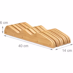 Dettagli del pratico organizer per coltelli • Dimensioni totali L A x L x P: 6 x 14 x 40 cm • Taglia L: 5 coltelli piccoli e ...