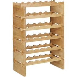 Helloshop26 - Portabottiglie impilabile in bambù a 6 livelli da 86 cm
