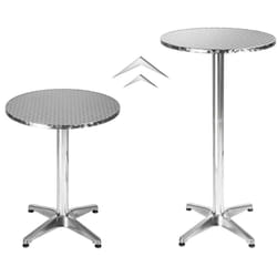 Helloshop26 - Tavolo in piedi in alluminio diametro 60 cm gamba diametro 5,8 cm non pieghevole altezza regolabile 70/110 cm grigio