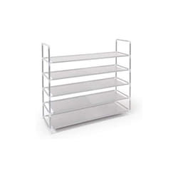 Helloshop26 - Scarpiera mobili scarpe stivali ripiani livelli 5 livelli fino a 25 paia 90,5 cm bianco