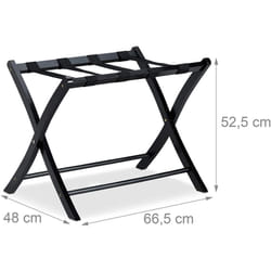 Helloshop26 - Portapacchi per valigia pieghevole in legno nero